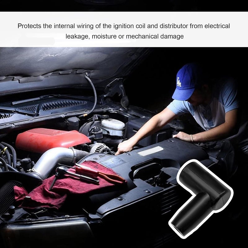 NYTKL 8 PCS Spark Plug Boot Terminal Kit, 90 Degree Distributor Ignition Boots Spark Plug Coil Terminals, Heat-Resistant Silicone Ignition Wire Boot Terminal Kit Fits 6-10mm Wires - Image 5